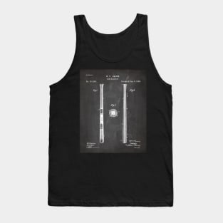 Baseball Bat Patent - Baseball Player Team Coach Art - Black Chalkboard Tank Top